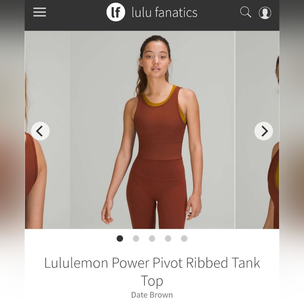 Lululemon Power Pivot Ribbed Tank Top